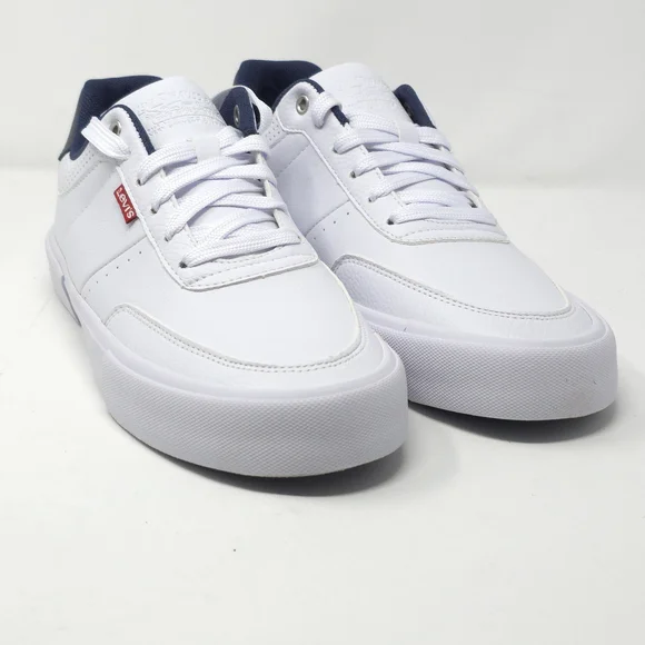 Levi’s Munro Sneakers White/Navy Low Top Size 8M - Picture 2 of 9